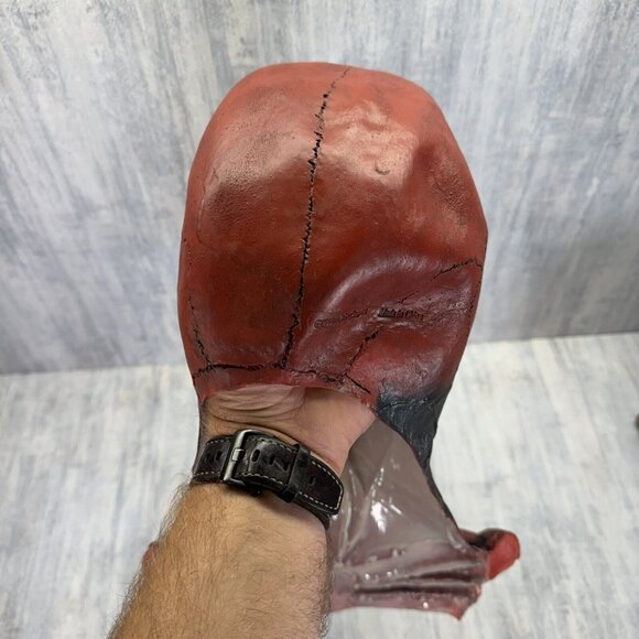 2007 Take One Full Face Horror Scary Red Skull Halloween Mask Costume - Picture 7 of 12